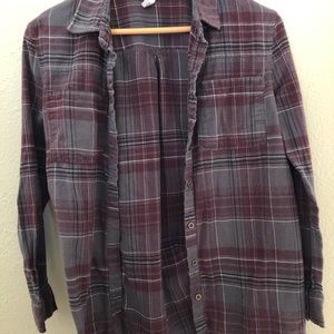Gray/Maroon Flannel